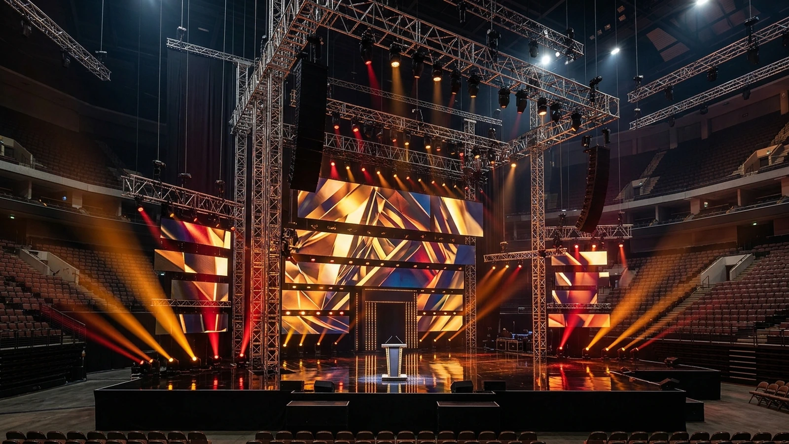 Manajemen Produksi Tata Panggung, Rigging Truss, dan Modular LED Wall Spektakuler MAROA