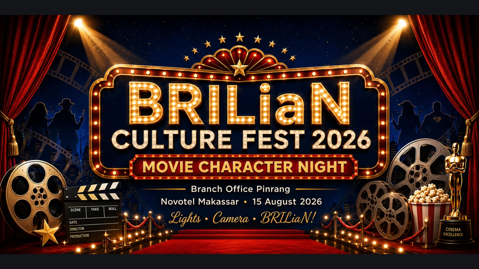 BRILiaN Culture Fest 2026 — Movie Character Night (Visualisasi Konsep & Motion 3D)