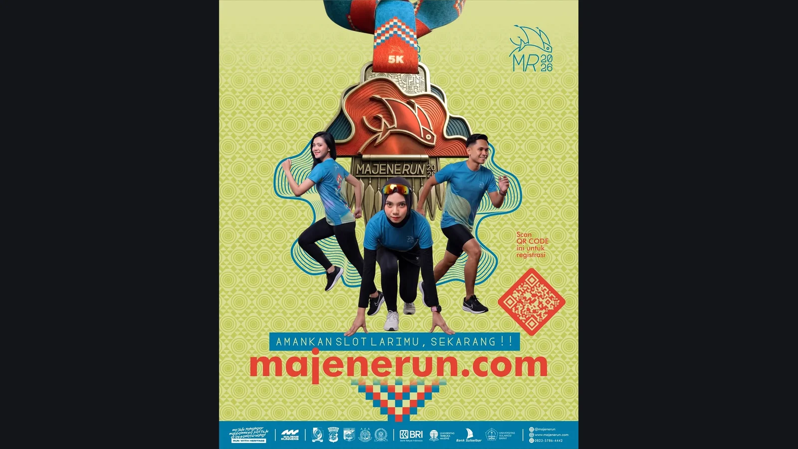 Majene Run 2026 — Desain Poster Kampanye Visual Olahraga Pesisir