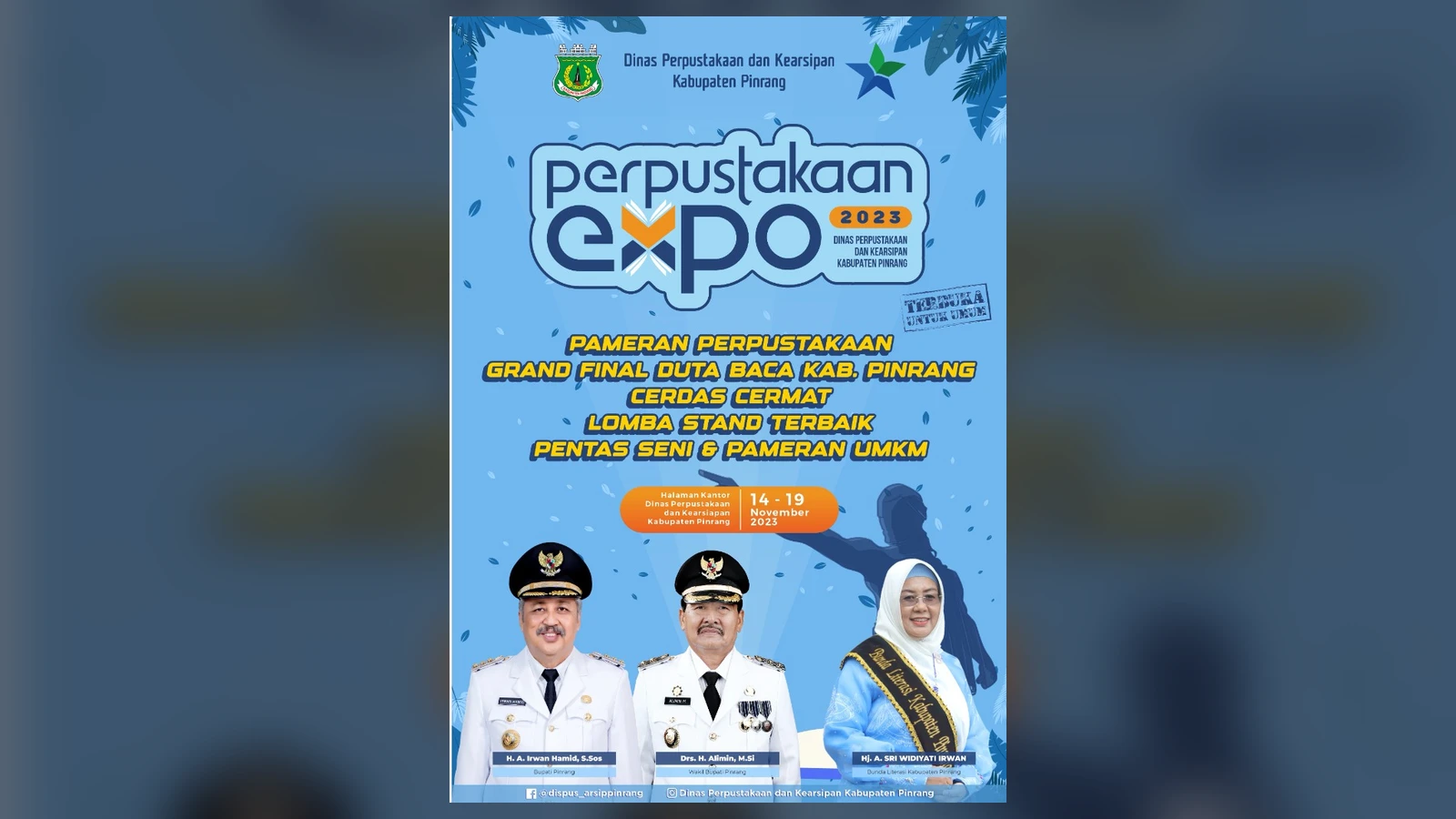 Perpustakaan Expo 2023 Kabupaten Pinrang — Pameran Literasi & Grand Final Duta Baca