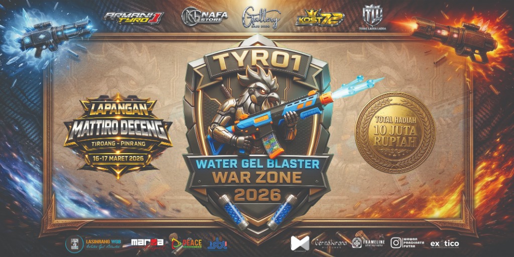 TYRO1 Water Gel Blaster Arena 2026 — Identitas Visual 3D & Cuplikan Video Aksi - Visual 4