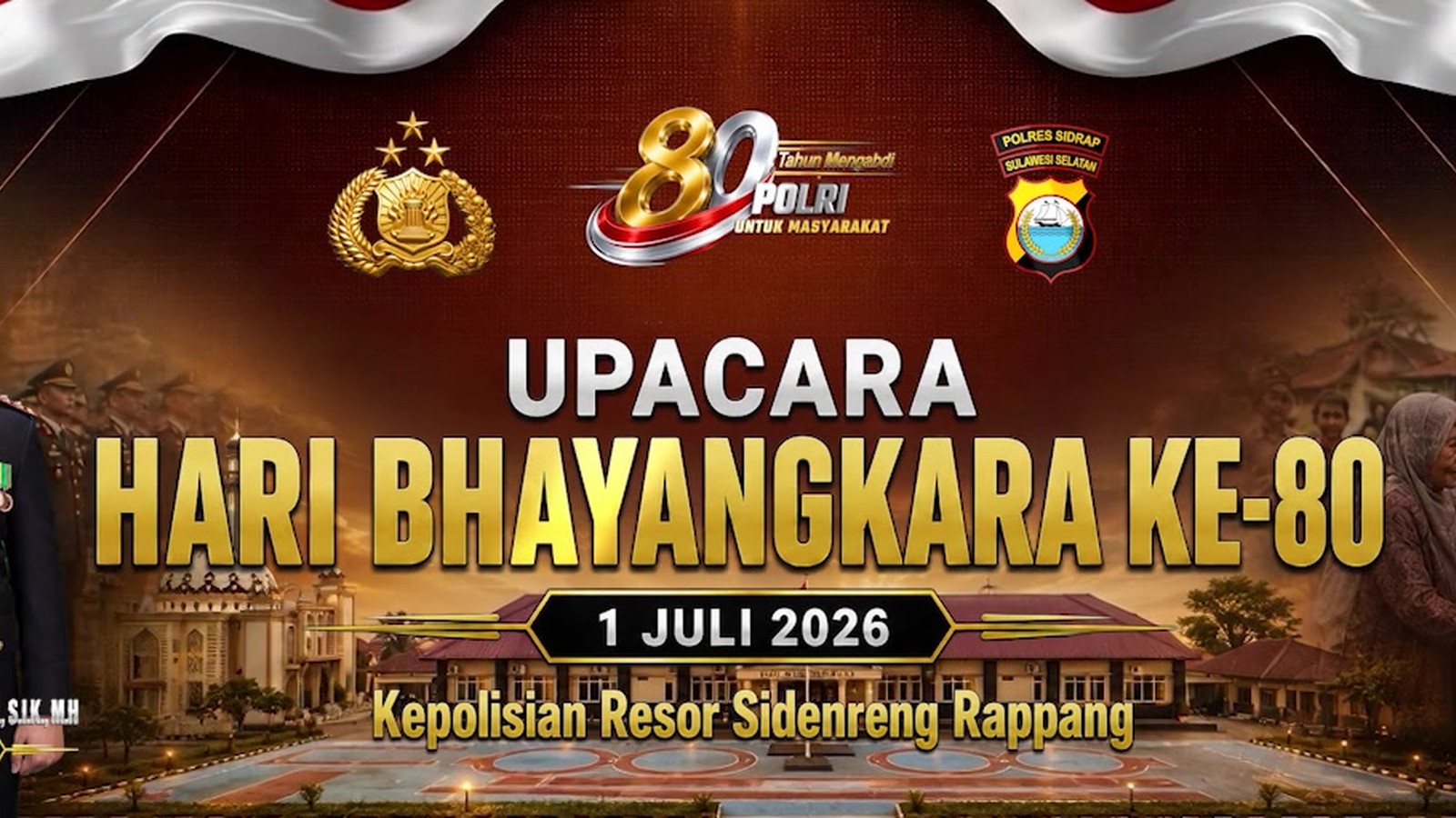 Hari Bhayangkara Ke-80 Polres Sidrap 2026 — Produksi Motion Graphics & Visual Sinematik Panggung - Visual 2