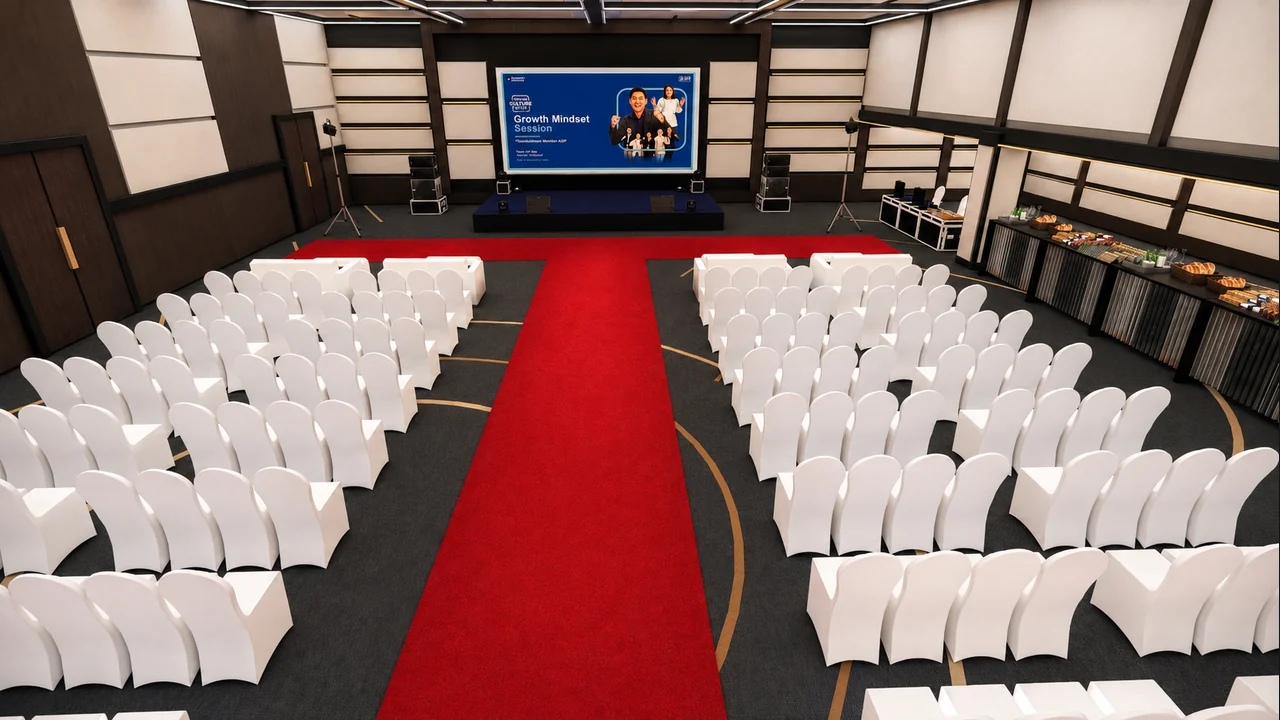 Visualisasi Konsep 3D — Sudut Pandang Center Stage Panggung Utama