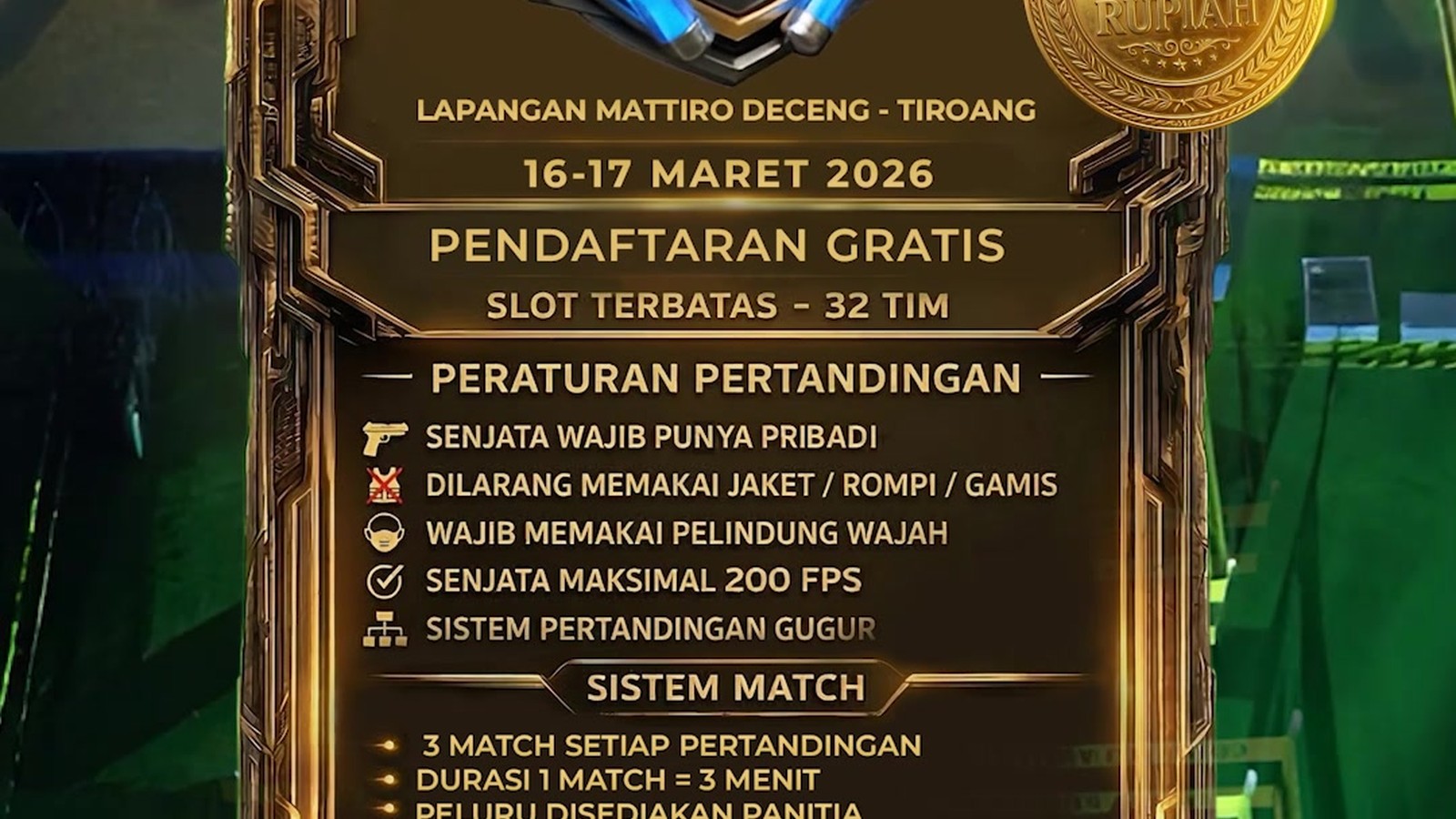 TYRO1 Water Gel Blaster Arena 2026 — Identitas Visual 3D & Cuplikan Video Aksi - Visual 2