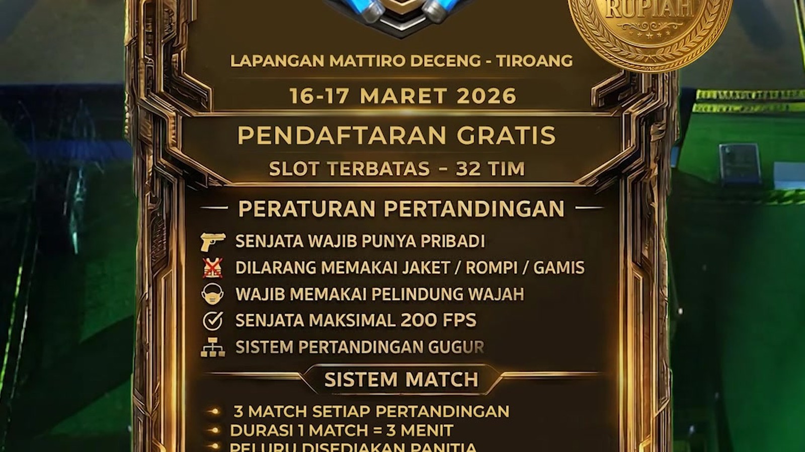 TYRO1 Water Gel Blaster Arena 2026 — Identitas Visual 3D & Cuplikan Video Aksi - Visual 3