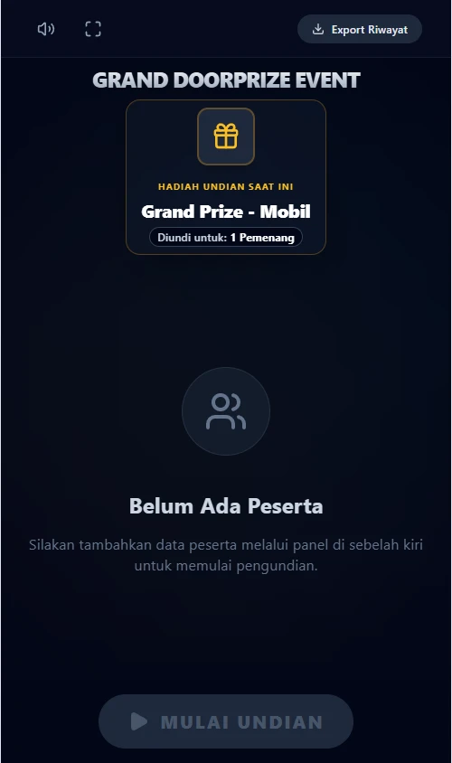 Antarmuka Responsif Mobile — Verifikasi Nomor Kupon Pemenang